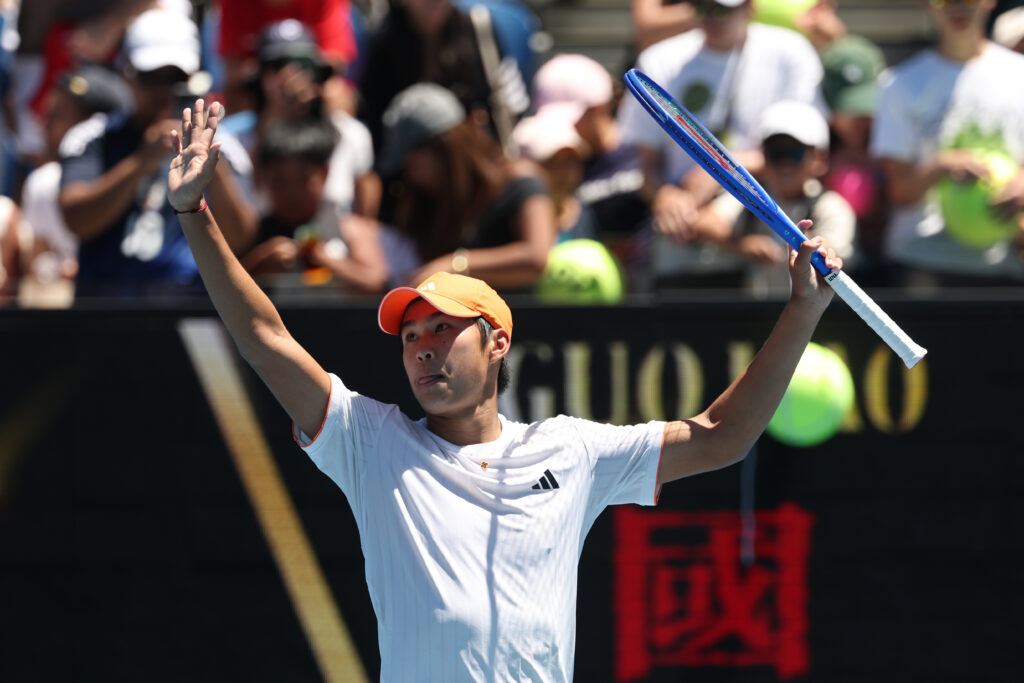 Learner Tien celebrates at the 2026 Australian Open