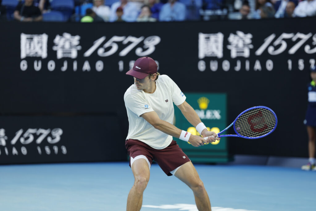 Alex de Minaur in action at the Australian Open.