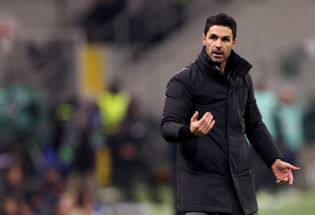 Mikel Arteta, Manager of Arsenal during the UEFA Champions League 2025/26 League Phase MD7 match between FC Internazionale Milano and Arsenal FC at Stadio San Siro on January 20, 2026 in Milan, Italy.