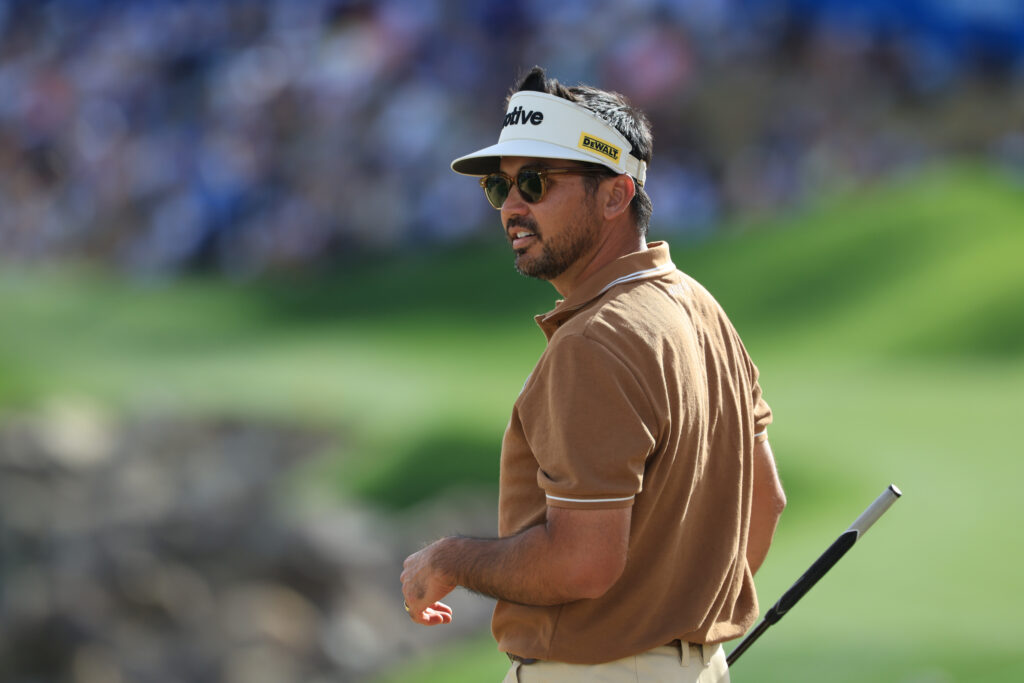 Jason Day of Australia looks on from the 17th green during the final round of The American Express 2026