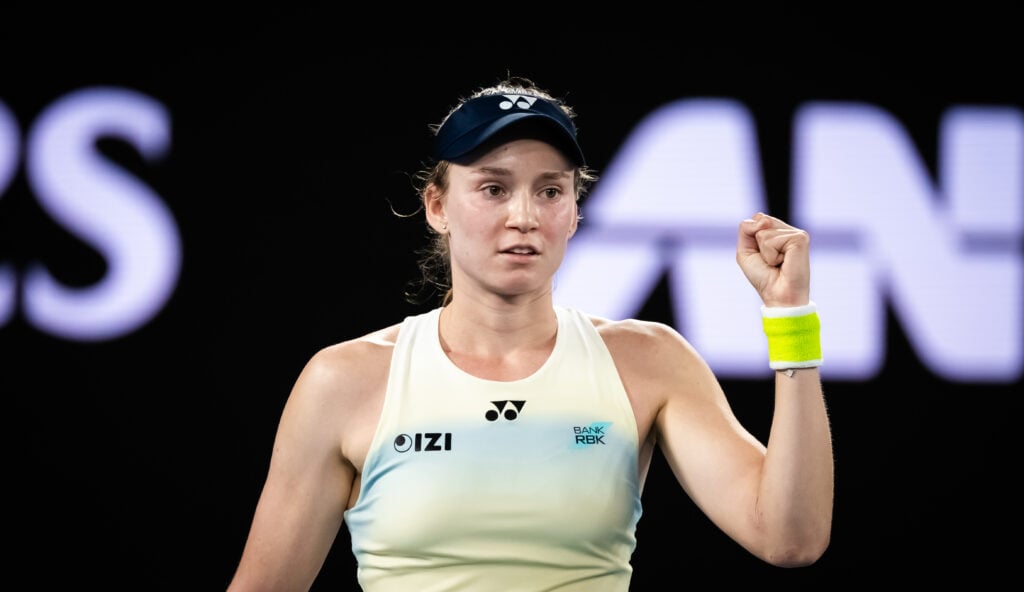 Elena Rybakina reacts at the Australian Open.