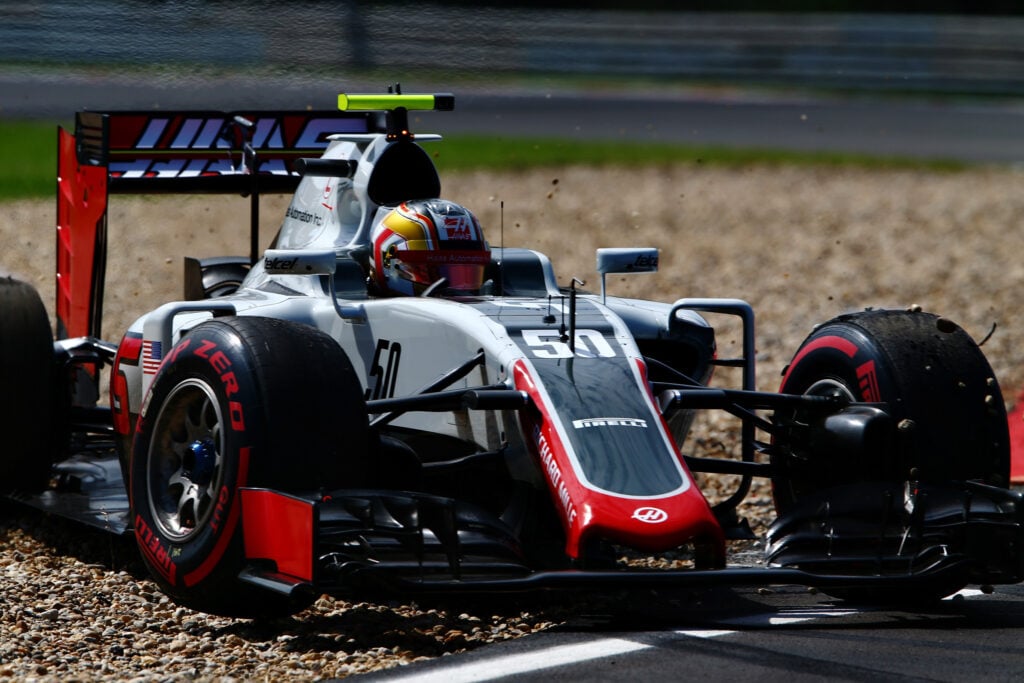 Charles Leclerc testing for Haas during practice at the 2016 Formula 1 Hungarian Grand Prix