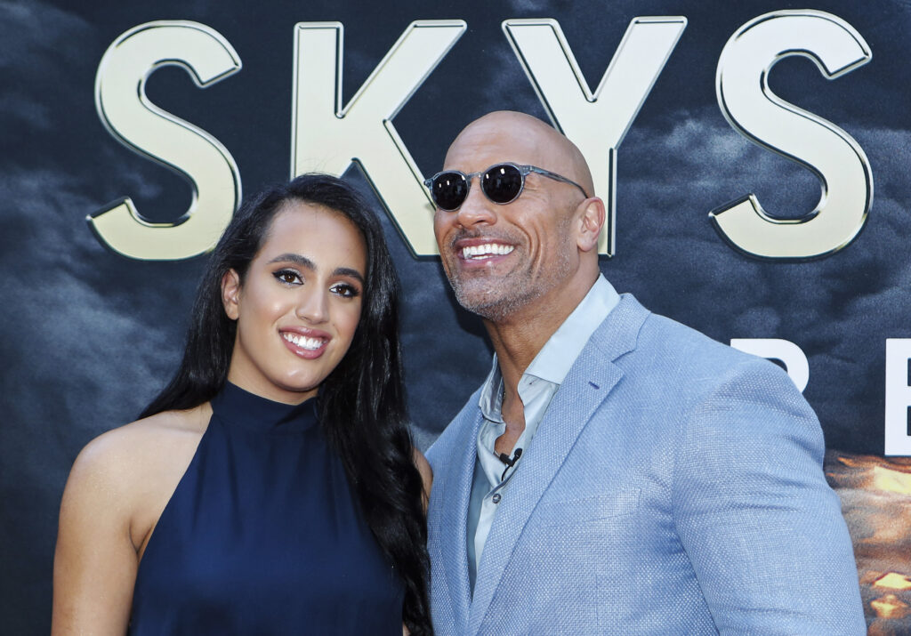 Actor Dwayne Johnson and his daughter Simone Alexandra Johnson.