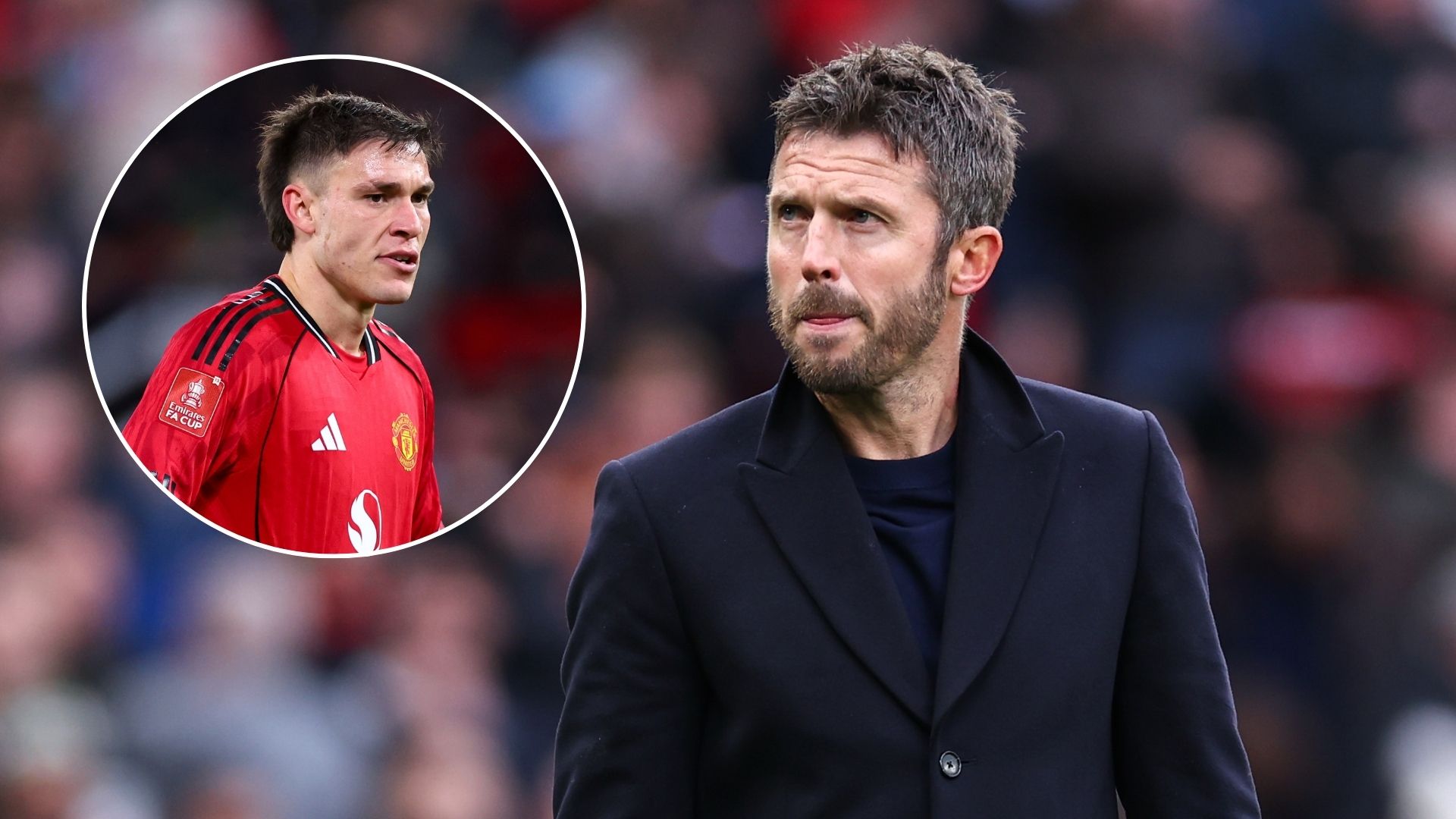 Manchester United head coach / manager Michael Carrick during the Premier League match between Manchester United and Manchester City at Old Traffor...