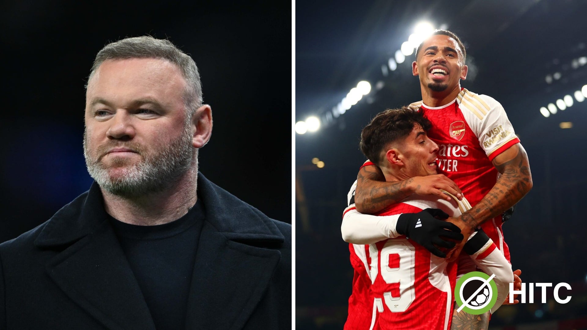 Gabriel Jesus celebrates scoring for Arsenal amid Wayne Rooney admiration.