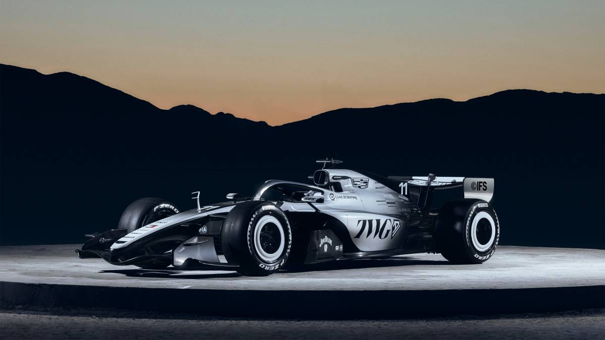 Angled image of the new Cadillac 2026 Formula 1 car