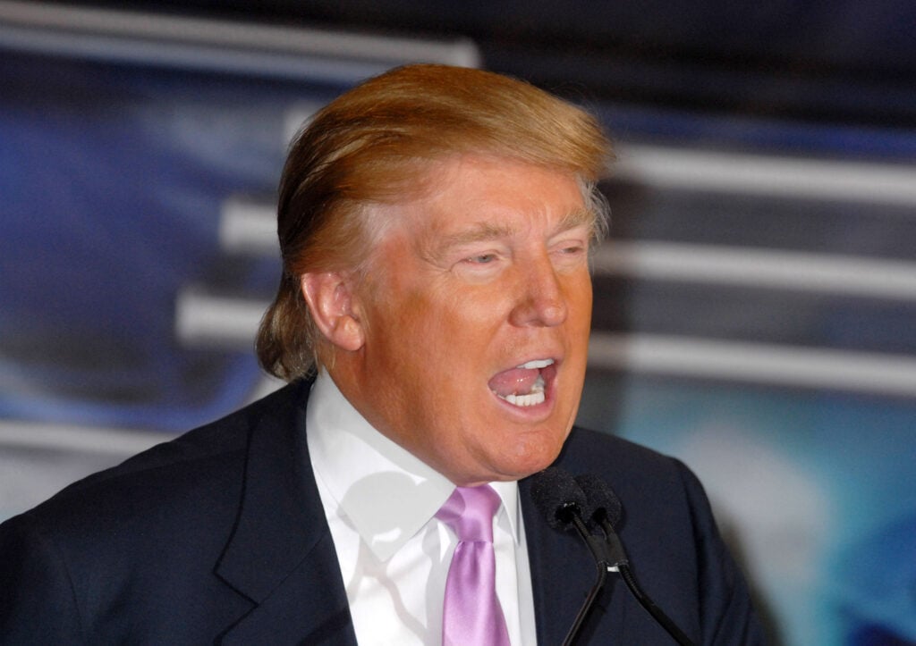 Donald Trump during Donald Trump and WWE News Conference for WrestleMania 23 at Trump Tower in New York City, New York, United States.