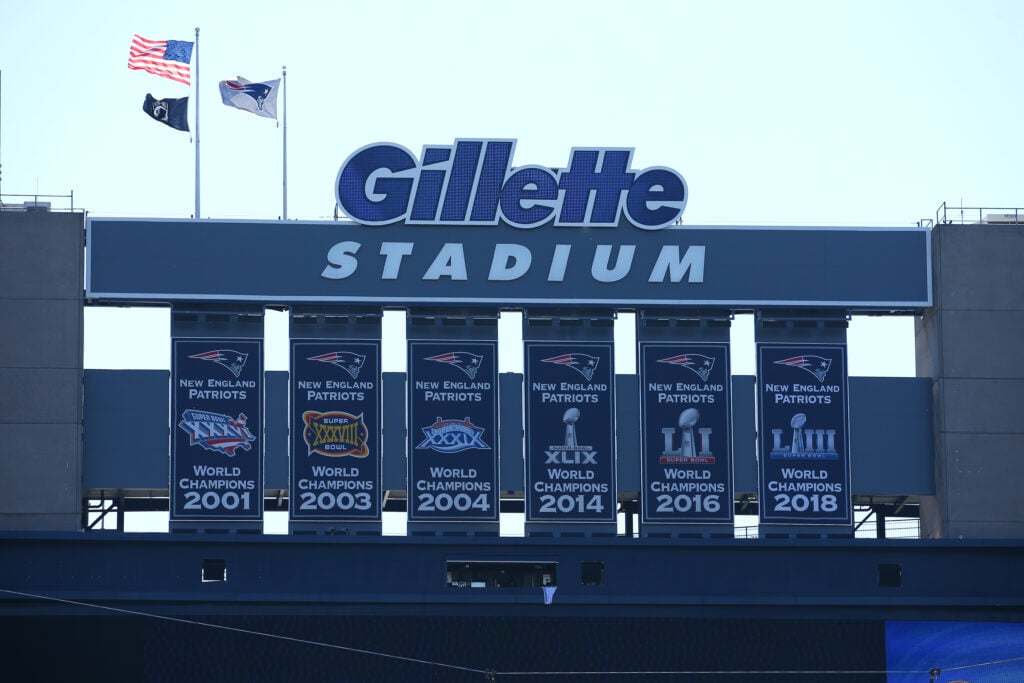 A general view of Gillette Stadium prior to the National Football League game between the New England Patriots and the New York Jets on September 22, 2019.