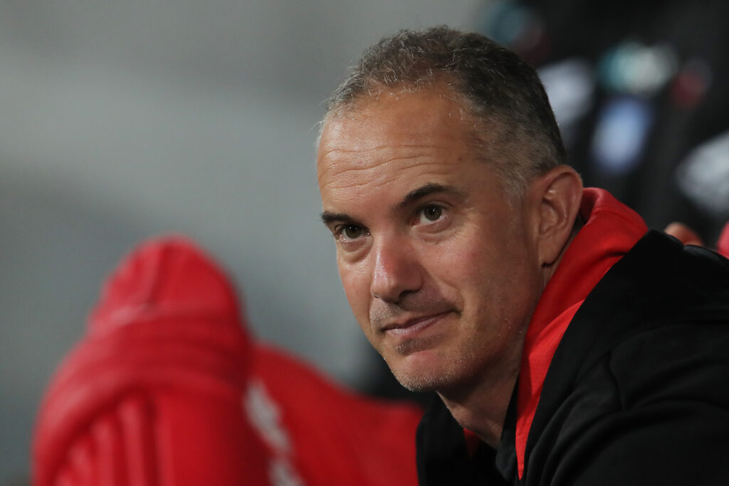 Renegades head coach Michael Klinger looks on from the dugout during the Big Bash League match between the Melbourne Renegades and Perth Scorchers at Blundstone Arena.