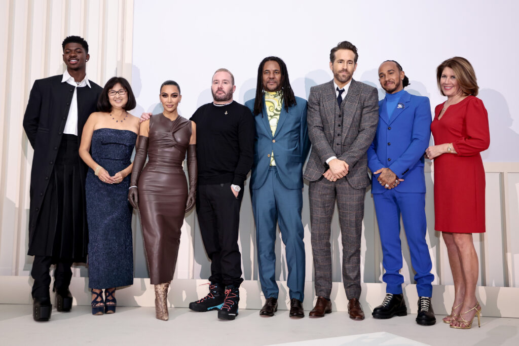 Maya Lin, Kim Kardashian West, Kim Jones, Colson Whitehead, Ryan Reynolds, Lewis Hamilton, and Sherrie Westin attend the WSJ. Magazine 2021 Innovator Awards sponsored by Samsung, Harry Winston, and Rémy Martin at MOMA on November 01, 2021 in New York City.