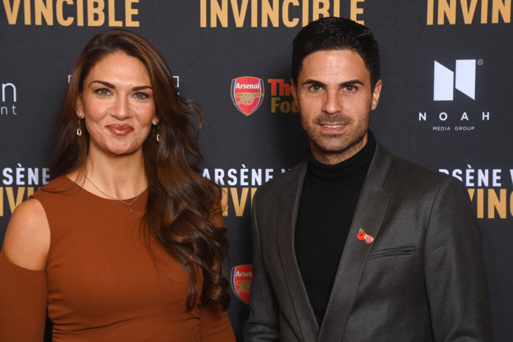 Mikel Arteta and wife Lorena Bernal attend the UK Premiere of "Arsene Wenger: Invinceible" at Finsbury Park Picturehouse.