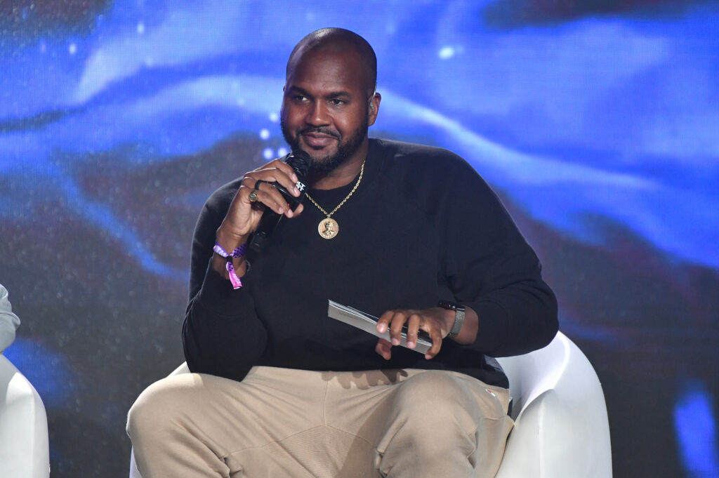 Van Lathan speaks onstage during the 2022 Revolt Summit at 787 Windsor on September 25, 2022 in Atlanta, Georgia.