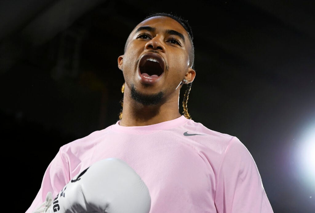 Nurideen Shabazz (Deen The Great) warms up during the Prime Card Public Workout for KSI v Tommy Fury on October 11, 2023 in Manchester, England.