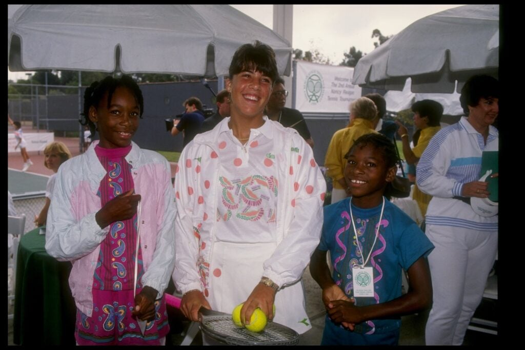 Venus Williams pictured alongside Jennifer Capriati and Serena Williams.