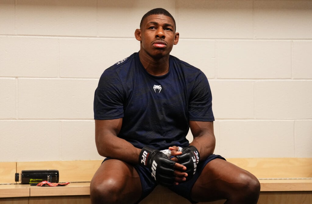 Joaquin Buckley is seen in his locker room prior to his fight during the UFC Fight Night event at Amalie Arena on December 14, 2024 in Tampa, Florida.