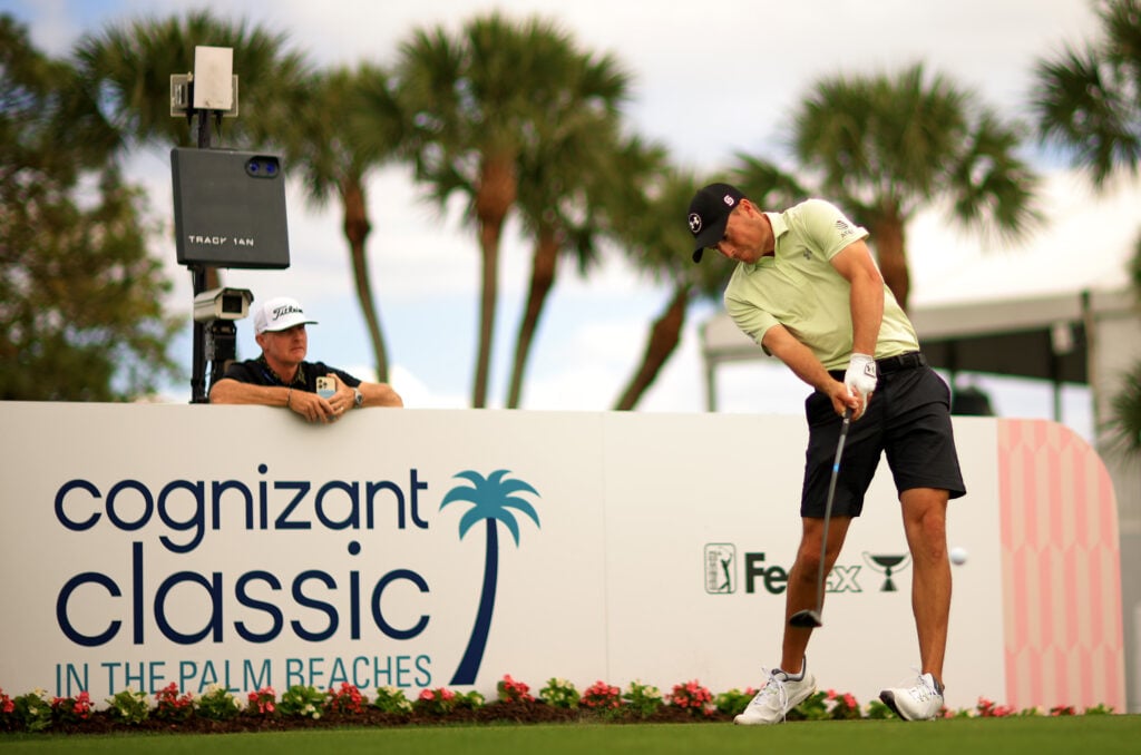 Jordan Spieth of the United States plays prior to the Cognizant Classic in The Palm Beaches 2025 at PGA National Resort And Spa on February 26, 2025