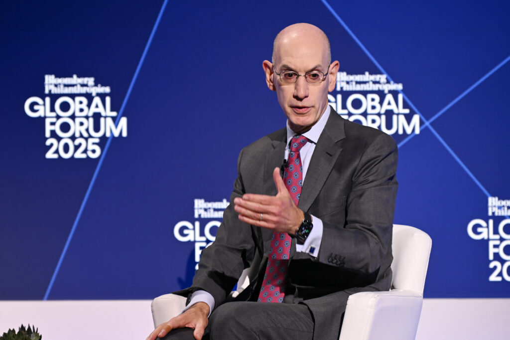 NBA commissioner Adam Silver speaks onstage at the Bloomberg Philanthropies Global Forum 2025 at The Plaza Hotel.