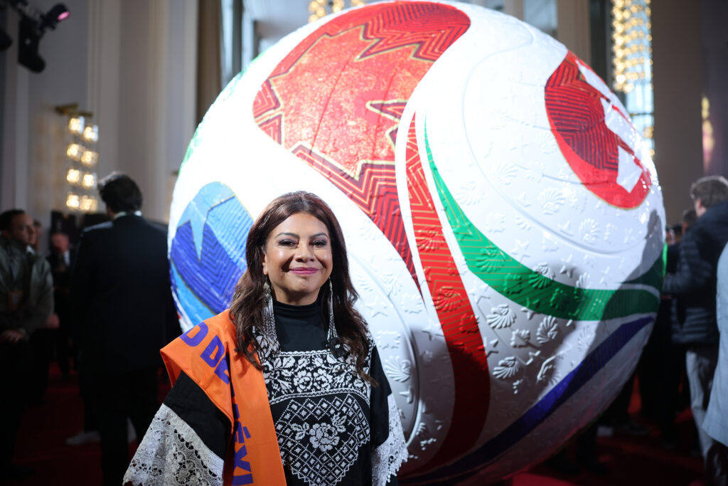 Clara Brugada, Mexico City Mayor, attends the FIFA World Cup 2026 Official Draw at John F. Kennedy Center for the Performing Arts on December 05, 2025 in Washington, DC.