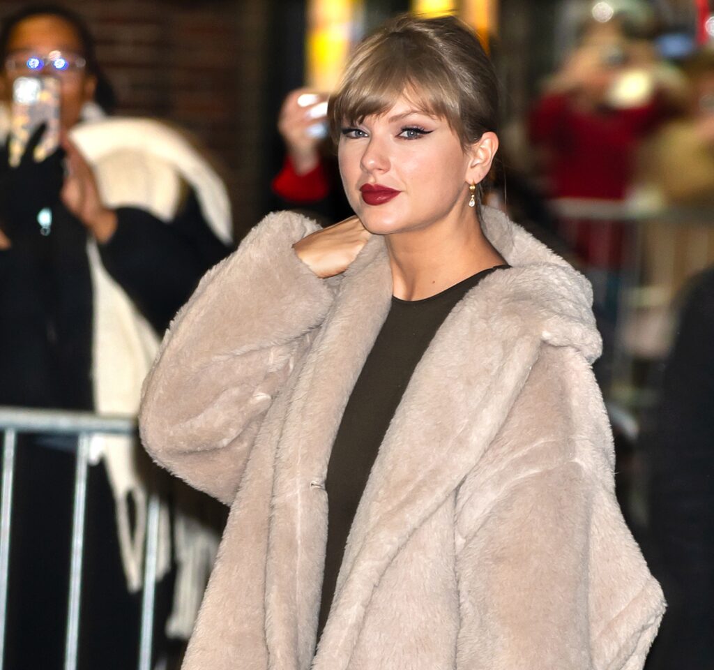 Taylor Swift is seen arriving at the 'Late Show with Stephen Colbert Show'.