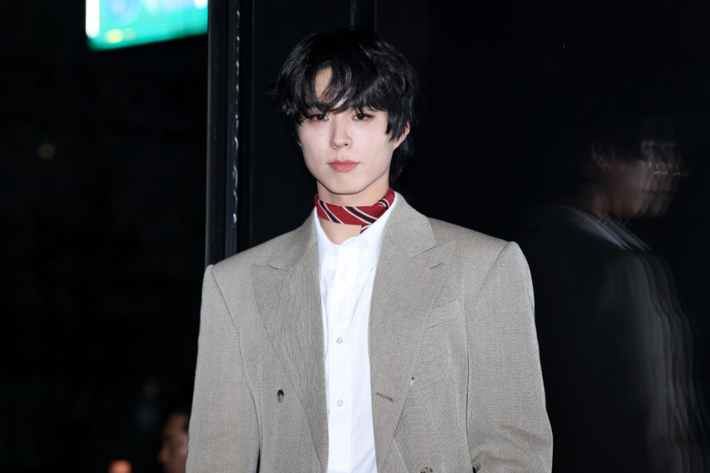 Celine brand ambassador, actor Park Bo-Gum is seen arriving for an appearance on CELINE Chungdam Flagship store.