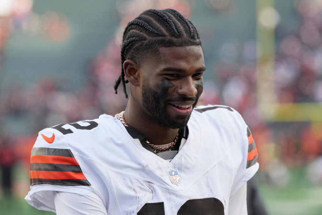 Shedeur Sanders #12 of the Cleveland Browns looks on after the game against the Cincinnati Bengals at Paycor Stadium on January 04, 2026 in Cincinnati, Ohio.