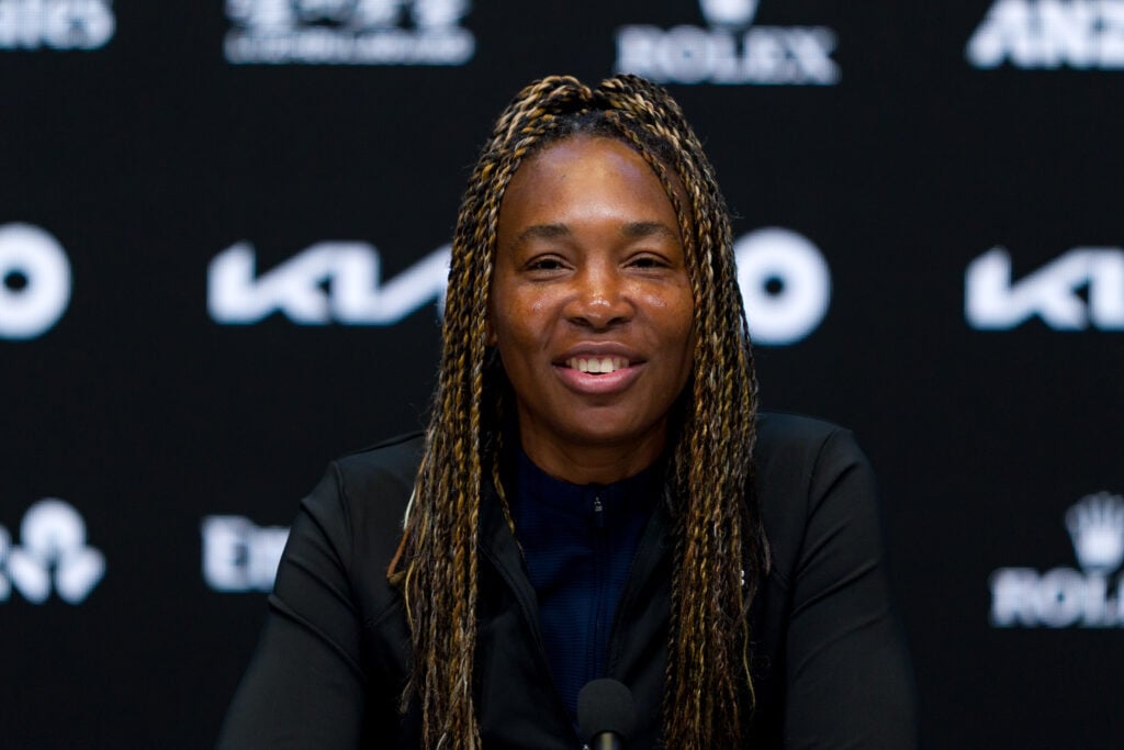 Venus Williams speaks to the press ahead of the 2026 Australian Open.