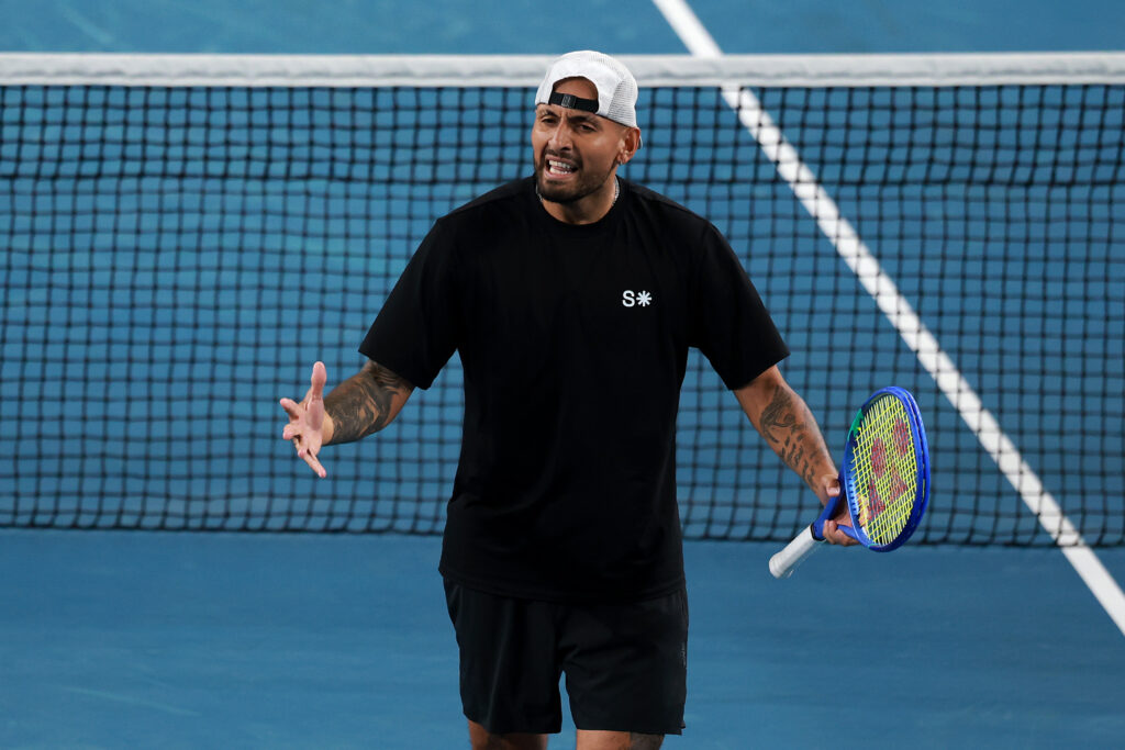 Nick Kyrgios reacts during the 2026 Australian Open
