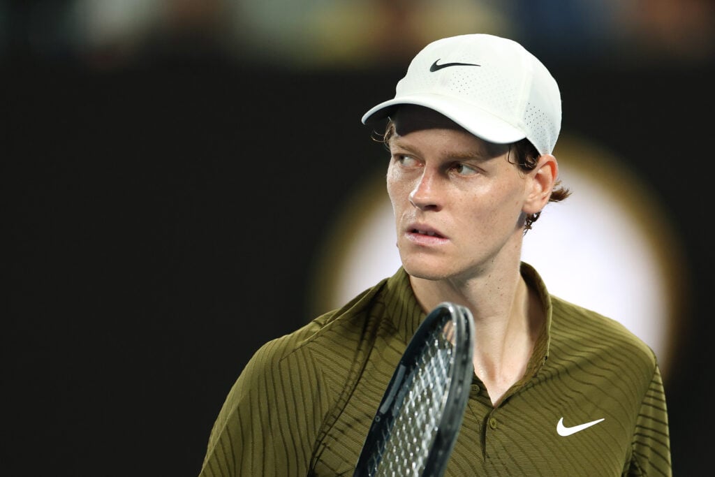 Jannik Sinner reacts during the 2026 Australian Open semifinals