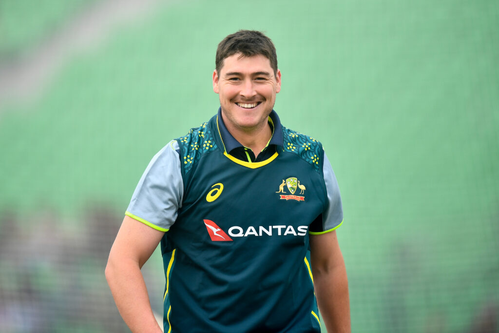Matthew Renshaw of Australia pictured prior to the T20 International match between Pakistan and Australia at Gaddafi Stadium.