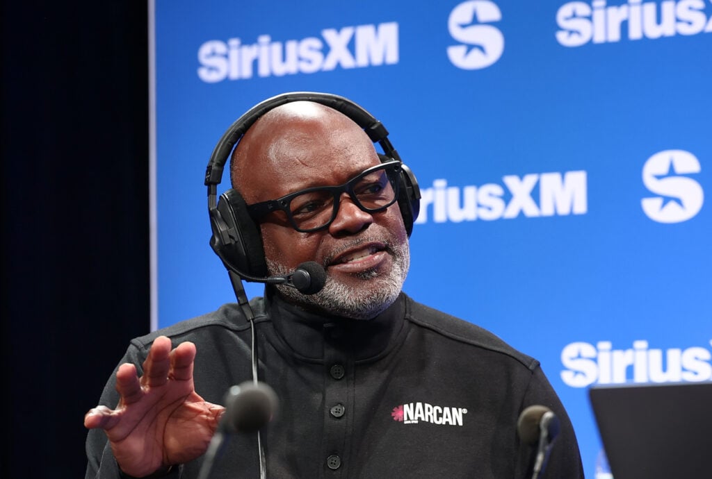Emmitt Smith visits SiriusXM on Radio Row at Super Bowl LX.