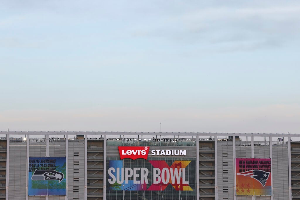 A general view of Levi's Stadium prior to Super Bowl LX between the Seattle Seahawks and the New England Patriots on February 07, 2026 in Santa Clara, California.