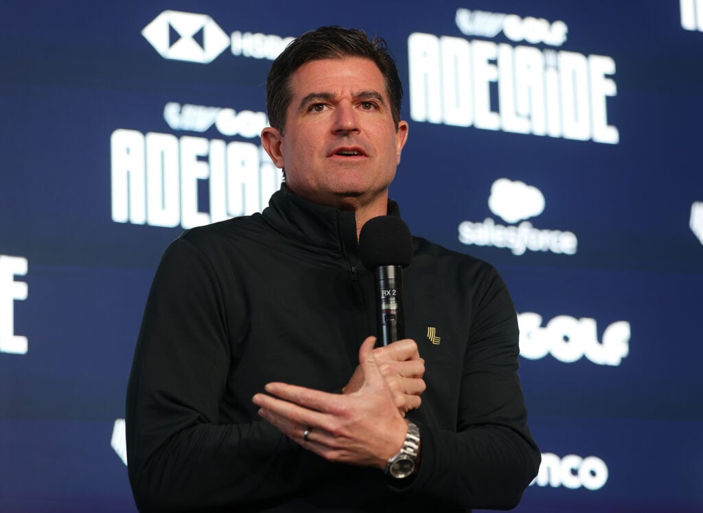 LIV Golf CEO, Scott O'Neil at a press conference during day one of LIV Adelaide at The Grange Golf Club