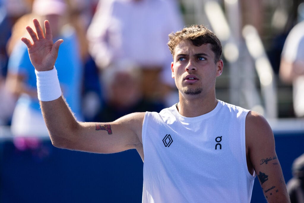 Flavio Cobolli celebrates in Delray Beach