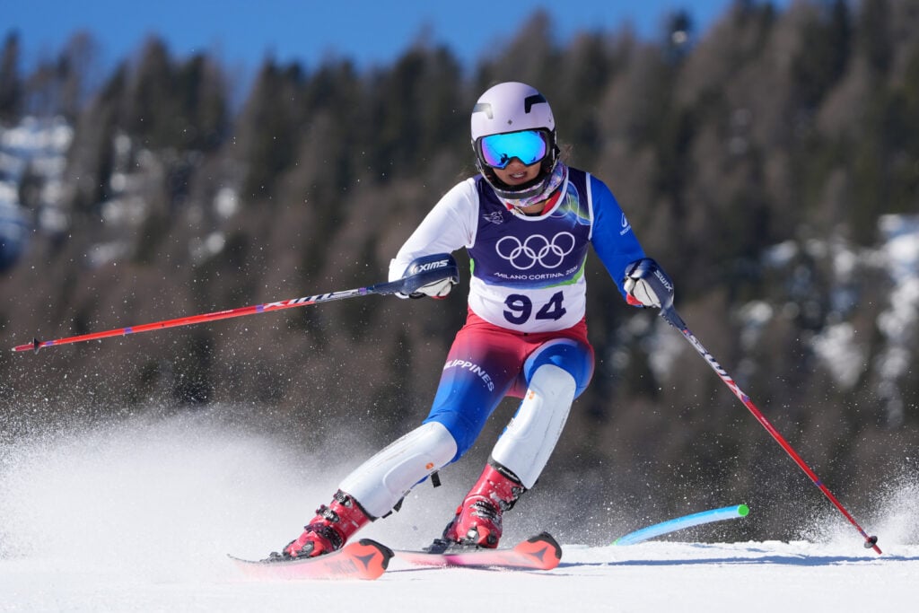 Tallulah Proulx during the Women's Slalom Run on day twelve of the Milano Cortina 2026 Winter Olympics.