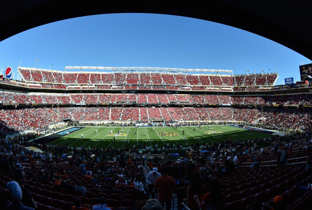 A general view of Levi's Stadium prior to Super Bowl 50 on February 7, 2016/