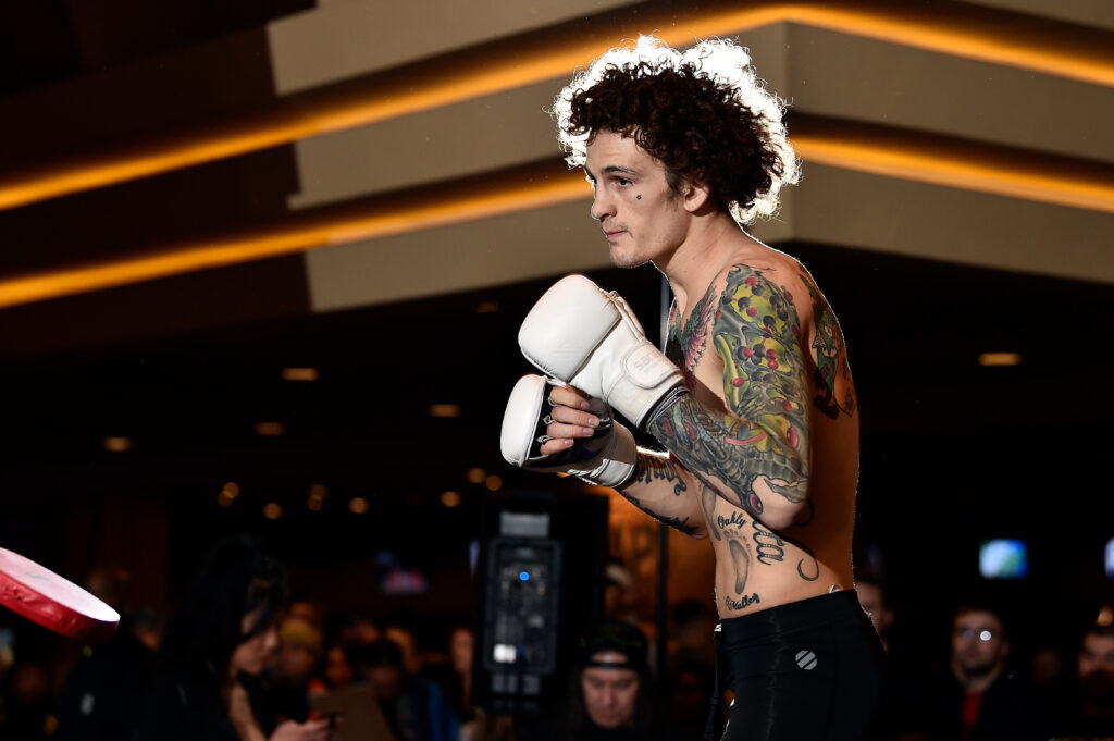 Sean O'Malley holds an open training session for fans and media during the UFC 222 Open Workouts at MGM Grand Hotel & Casino on March 1, 2018.