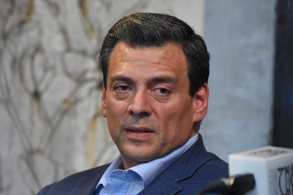 President of the World Boxing Council Mauricio Sulaimán poses for photos during a press conference to present the book 'Julio Cesar Chavez La Verdadera Historia' at Casa Lamm.