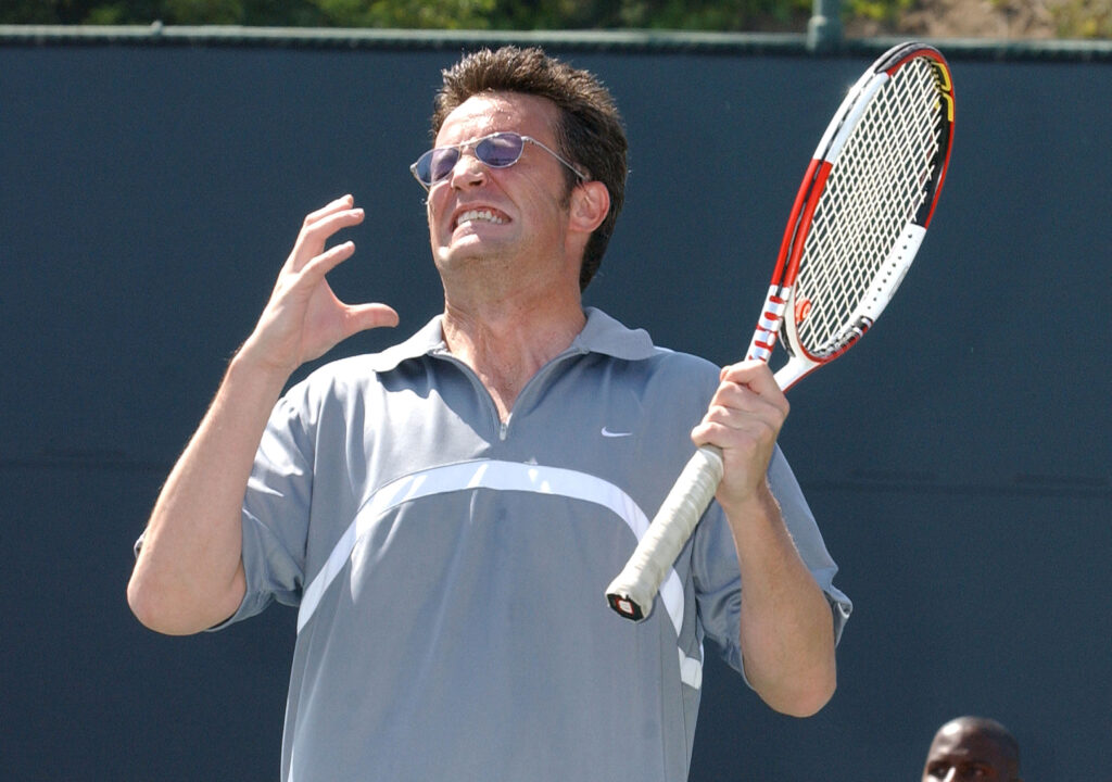 Matthew Perry reacts.