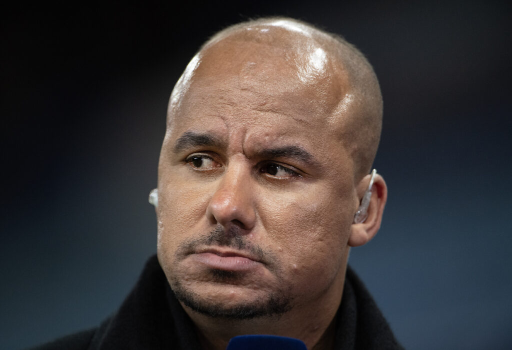 Amazon Prime pundit Gabriel Agbonlahor before the Premier League match between Aston Villa and Liverpool FC at Villa Park