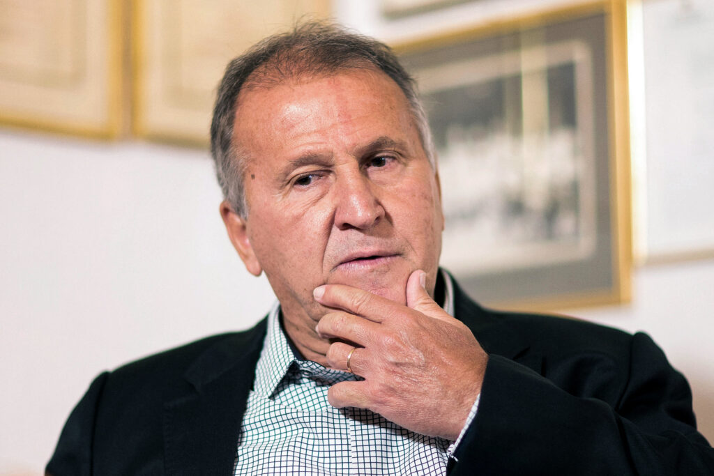 Brazilian former football player and candidate for the FIFA presidency Arthur Antunes Coimbra "Zico" speaks during a press conference.