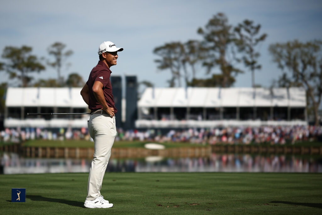 Collin Morikawa on the 17th tee at TPC Sawgrass during the second round of The Players Championship in 2025