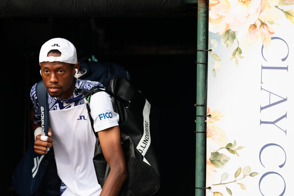 Chris Eubanks steps onto the court.
