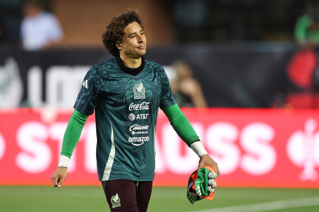 Goalkeeper Guillermo Ochoa #13 of Mexico attends an international friendly match between Mexico and Turkey at Kenan Stadium.