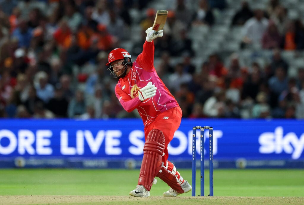 Jonny Bairstow of Welsh Fire bats during the The Hundred match between Birmingham Phoenix Men and Welsh Fire Men at Edgbaston