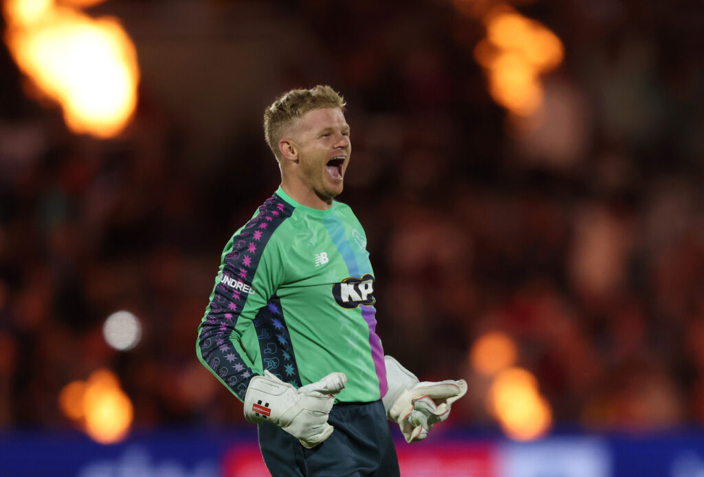Sam Billings of Oval Invincibles celebrates victory following The Hundred Final match between Oval Invincibles Men and Trent Rockets Men at Lord's Cricket Ground.
