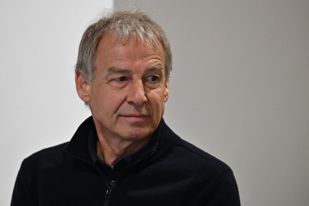 Jurgen Klinsmann attends the award ceremony of the Manlio Scopigno and Felice Pulici National and International Awards in the Press Room of the Olympic Stadium.