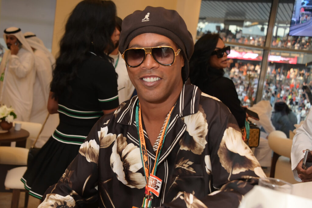 Ronaldinho poses in the Experience Abu Dhabi suite at the 2025 Formula 1 Etihad Airways Abu Dhabi Grand Prix at Yas Marina Circuit.