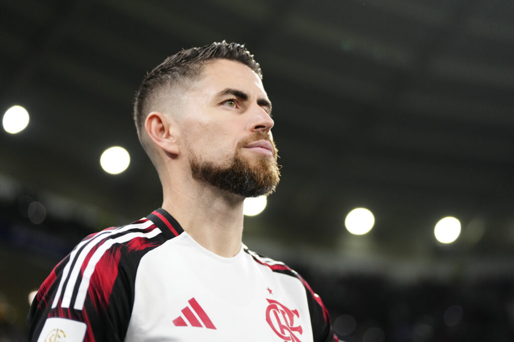 Jorginho defensive midfield of Flamengo and Italy prior FIFA Intercontinental Cup 2025 Final match between Paris Saint-Germain FC and Flamengo at Ahmad Bin Ali Stadium.