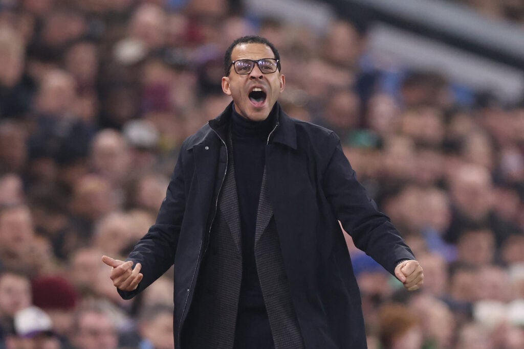 Liam Rosenior manager / head coach of Chelsea during the Premier League match between Aston Villa and Chelsea at Villa Park.