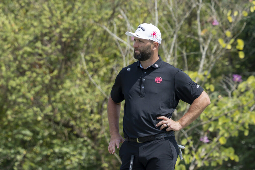 Jon Rahm looks on during the final round of LIV Golf Hong Kong